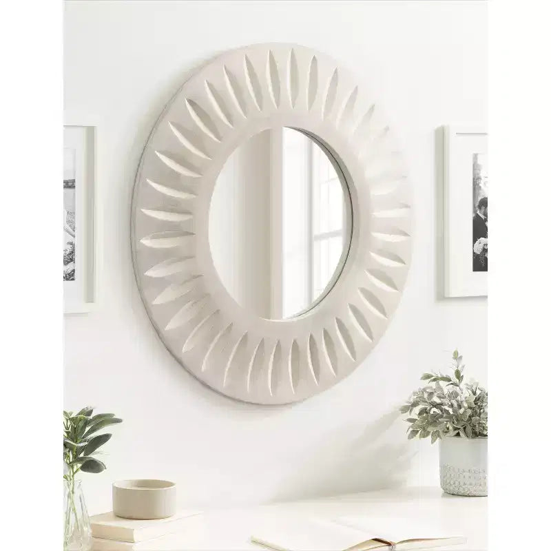 26"x26" Distinctive Style Carved Wood Mirror