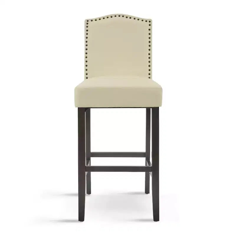 Sgabelli da bar imbottiti contemporanei in legno di gomma, stile minimalista, 30 pollici (set da 2)
