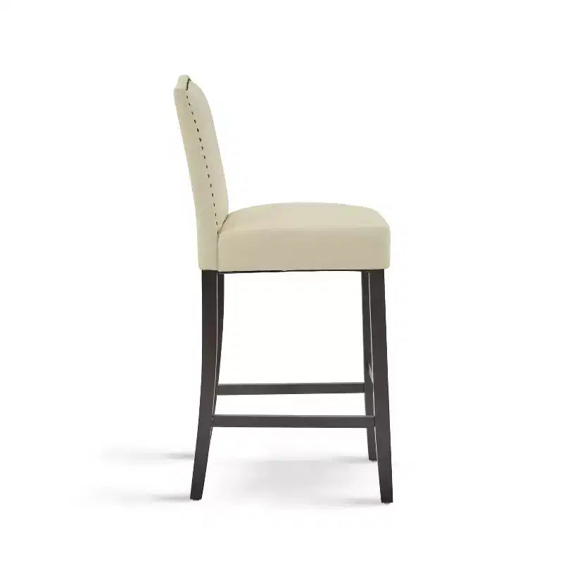 Sgabelli da bar imbottiti contemporanei in legno di gomma, stile minimalista, 30 pollici (set da 2)