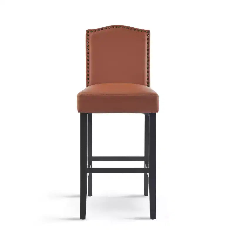 Sgabelli da bar imbottiti contemporanei in legno di gomma, stile minimalista, 30 pollici (set da 2)