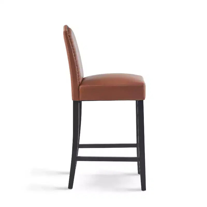 Sgabelli da bar imbottiti contemporanei in legno di gomma, stile minimalista, 30 pollici (set da 2)