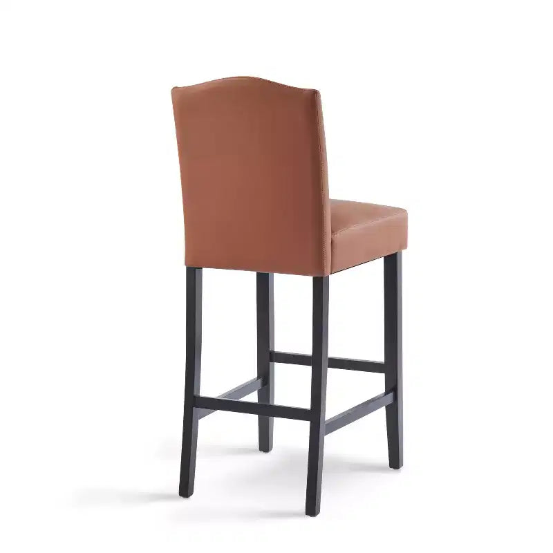 Sgabelli da bar imbottiti contemporanei in legno di gomma, stile minimalista, 30 pollici (set da 2)