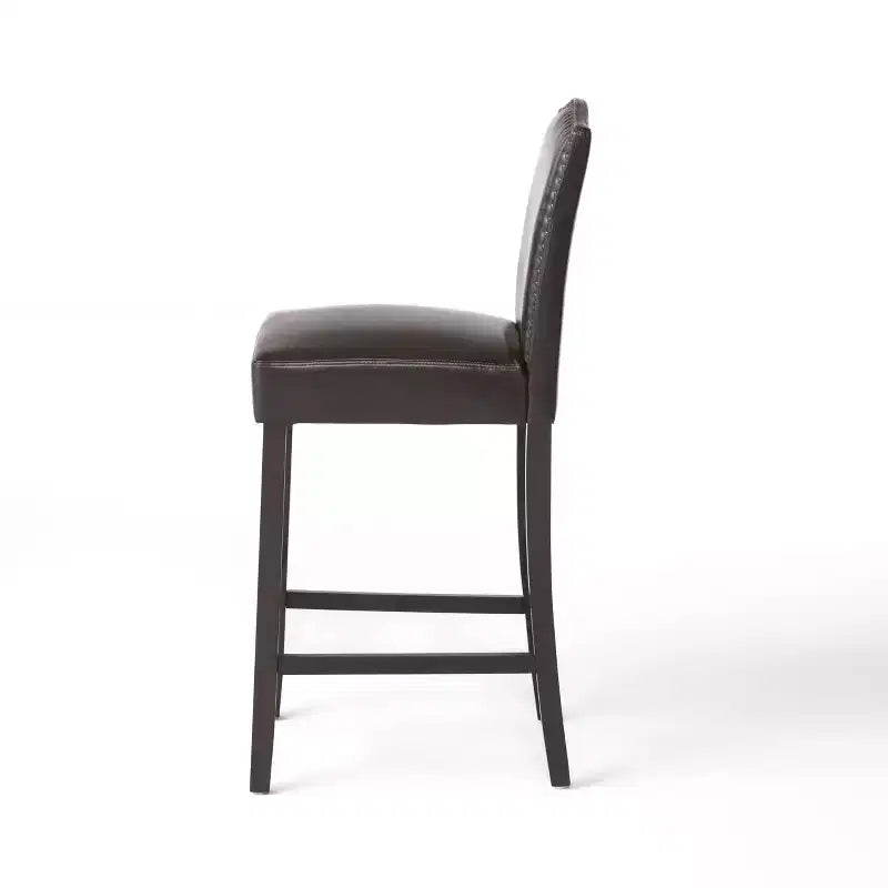 Sgabelli da bar imbottiti contemporanei in legno di gomma, stile minimalista, 30 pollici (set da 2)