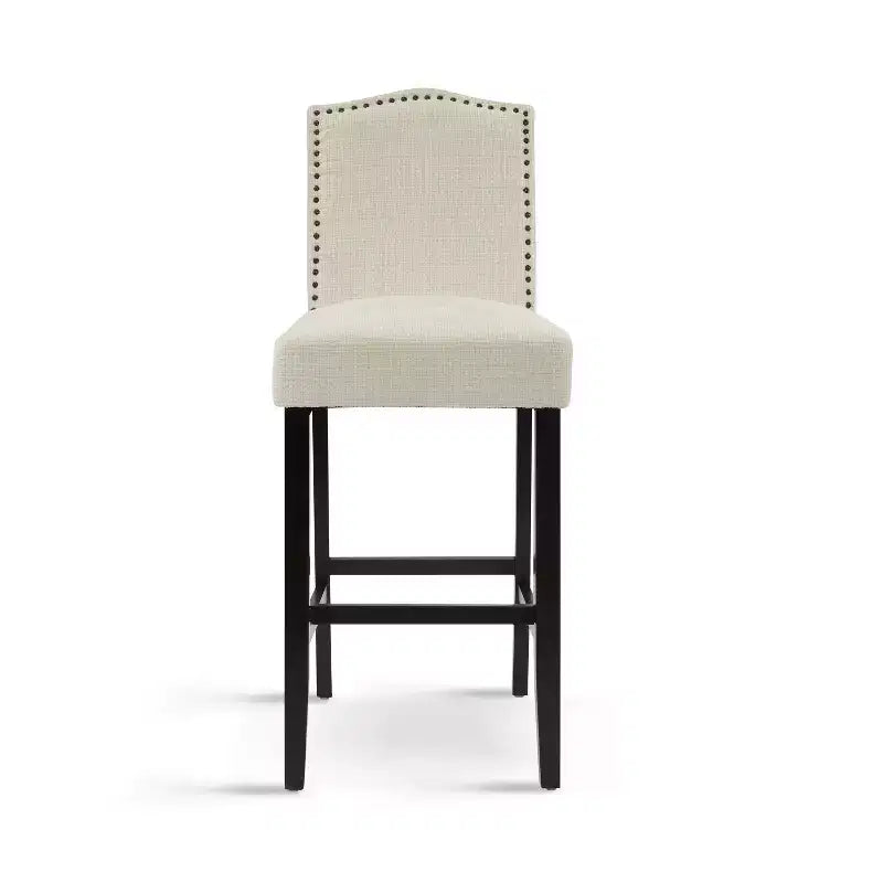 Minimalist Style 30 Contemporary Rubberwood Upholstered Barstools (Set of 2)