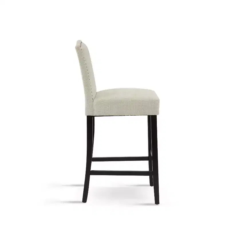 Sgabelli da bar imbottiti contemporanei in legno di gomma, stile minimalista, 30 pollici (set da 2)
