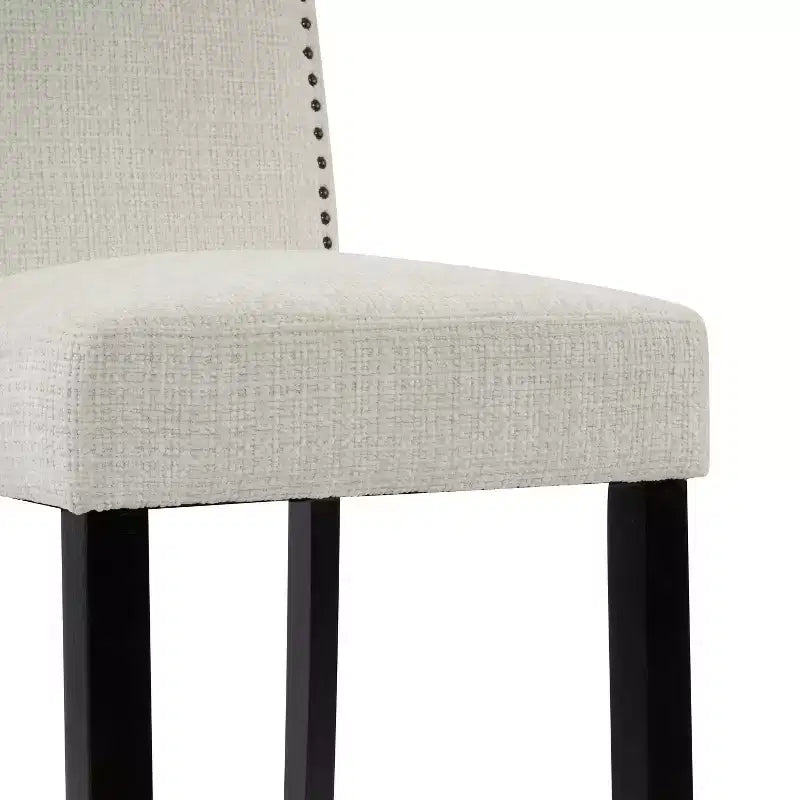Sgabelli da bar imbottiti contemporanei in legno di gomma, stile minimalista, 30 pollici (set da 2)