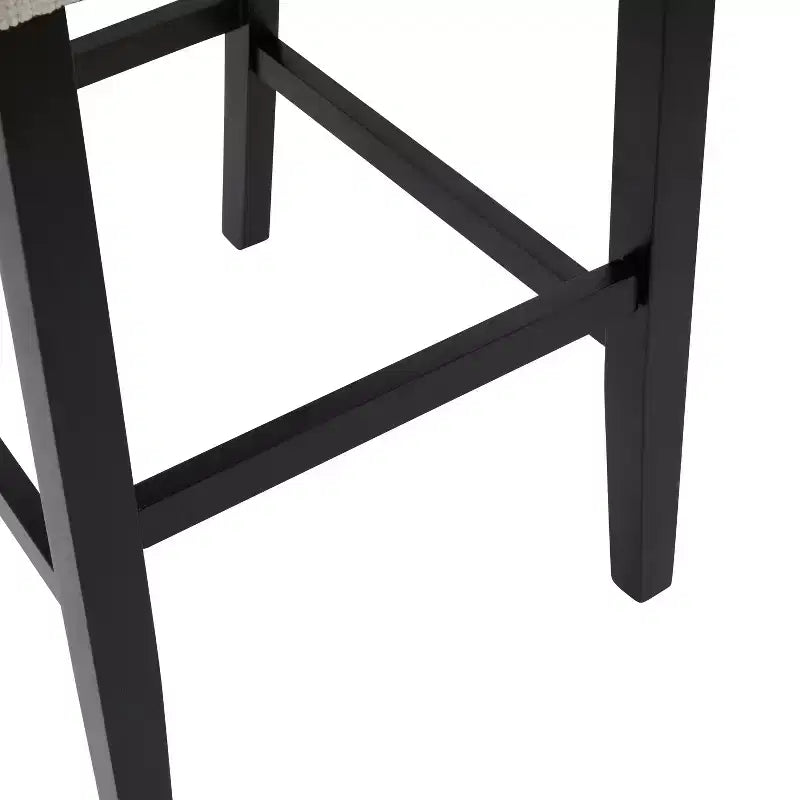 Sgabelli da bar imbottiti contemporanei in legno di gomma, stile minimalista, 30 pollici (set da 2)