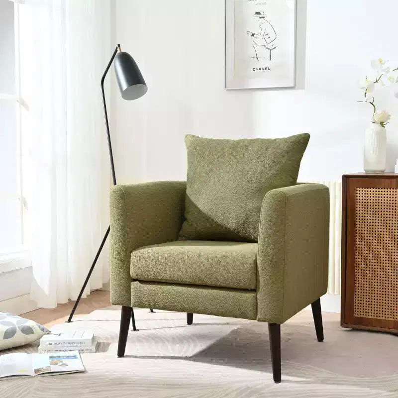 Modern Upholstered Arm Accent Chair for Bedroom,Comfy Lounge Chair for Living Room,Apartment