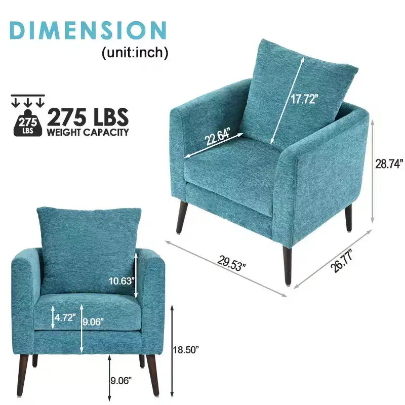 Modern Upholstered Arm Accent Chair for Bedroom,Comfy Lounge Chair for Living Room,Apartment