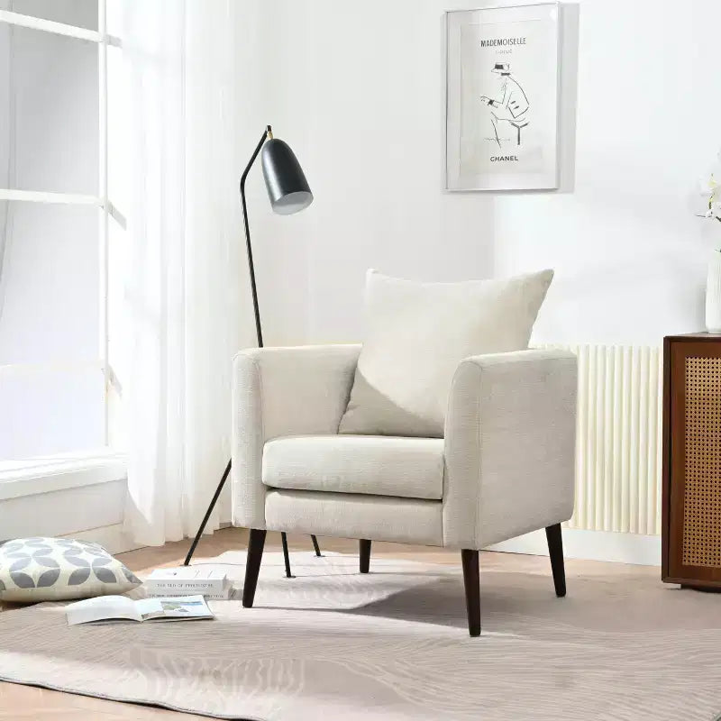 Modern Upholstered Arm Accent Chair for Bedroom,Comfy Lounge Chair for Living Room,Apartment