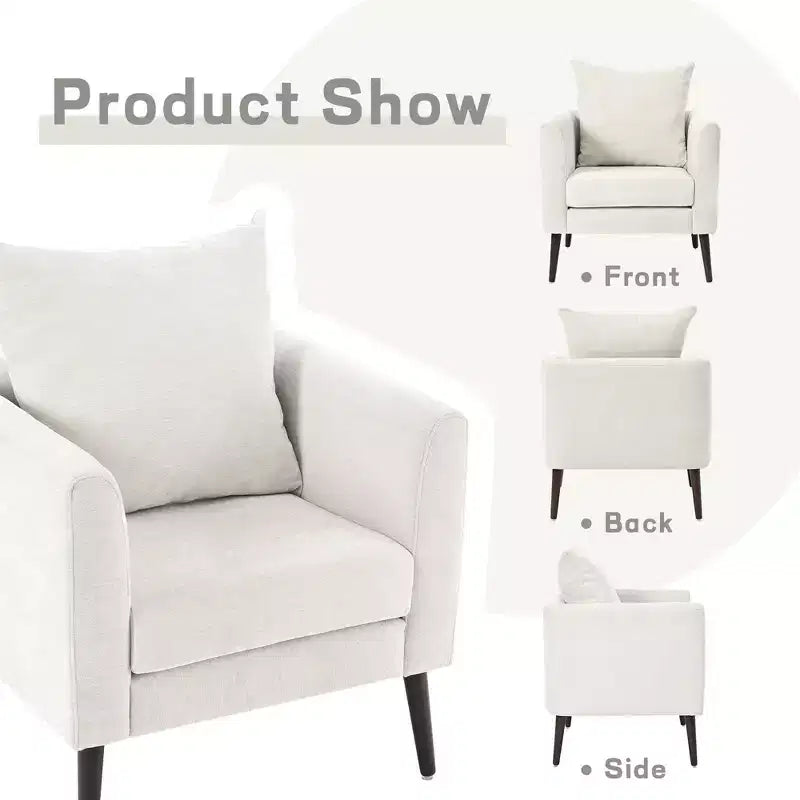 Modern Upholstered Arm Accent Chair for Bedroom,Comfy Lounge Chair for Living Room,Apartment