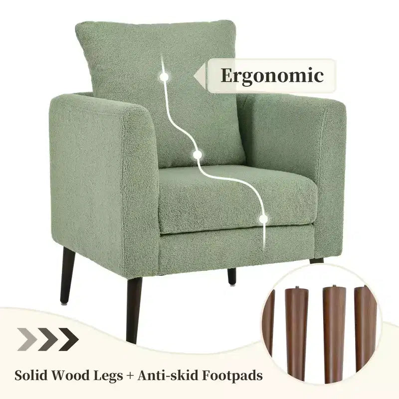 Modern Upholstered Arm Accent Chair for Bedroom,Comfy Lounge Chair for Living Room,Apartment