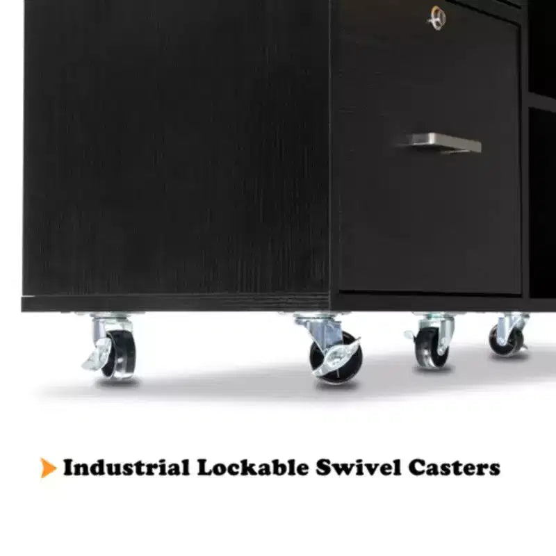 4-Drawer Black MDF 40.94in. W File Cabinet