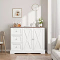 Credenza farmhouse da 42 pollici con vano portaoggetti, mobile bar per il caffè con 3 cassetti, credenza per cucina, sala da pranzo e soggiorno, bianca
