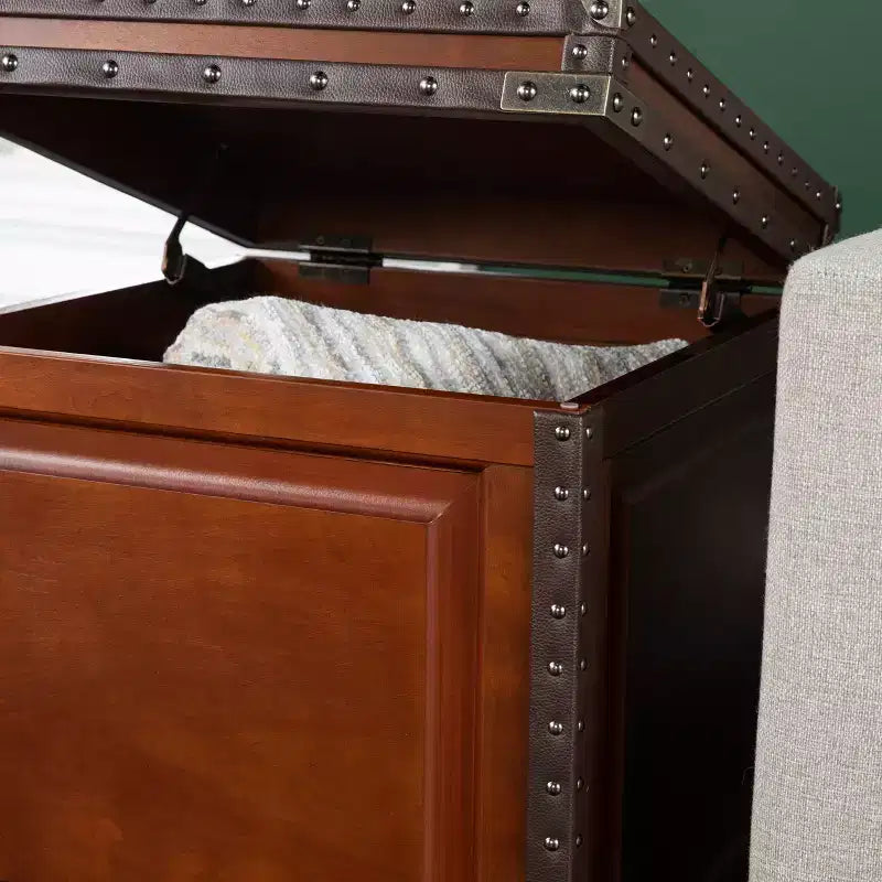 Trunk End Table with Storage - Brown