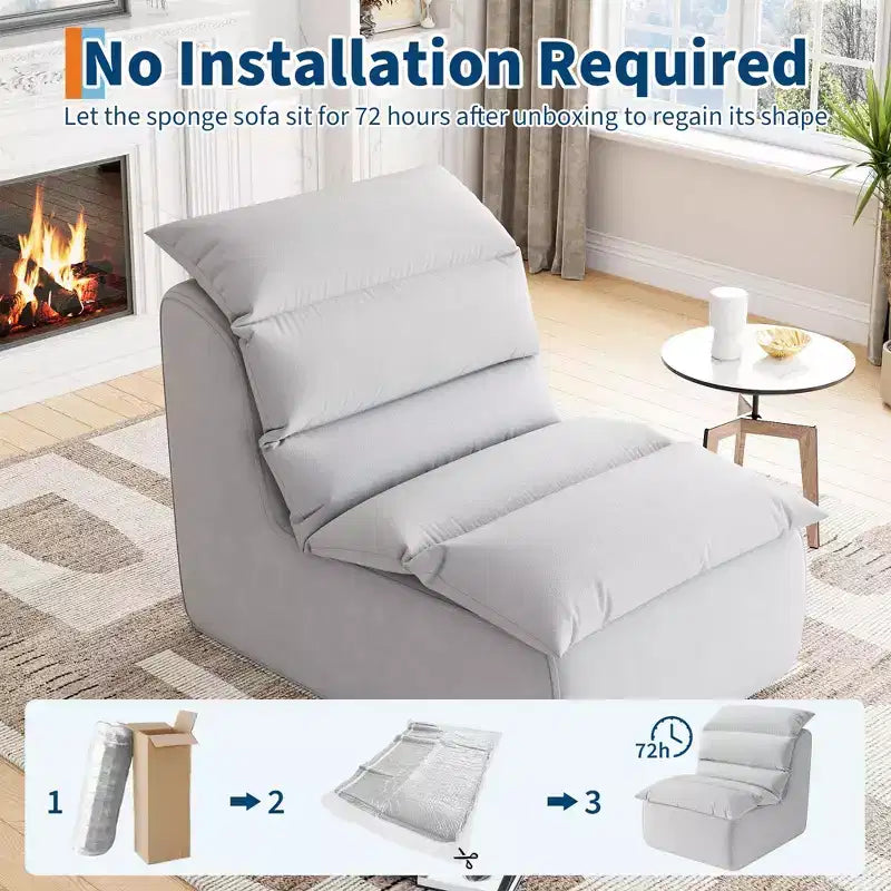 Beanbag Sofa - Ergonomic Design, Memory Foam, with Back Support, Non-slip Base, Comfortable and Relaxing, Suitable for Living Room, Bedroom Office.