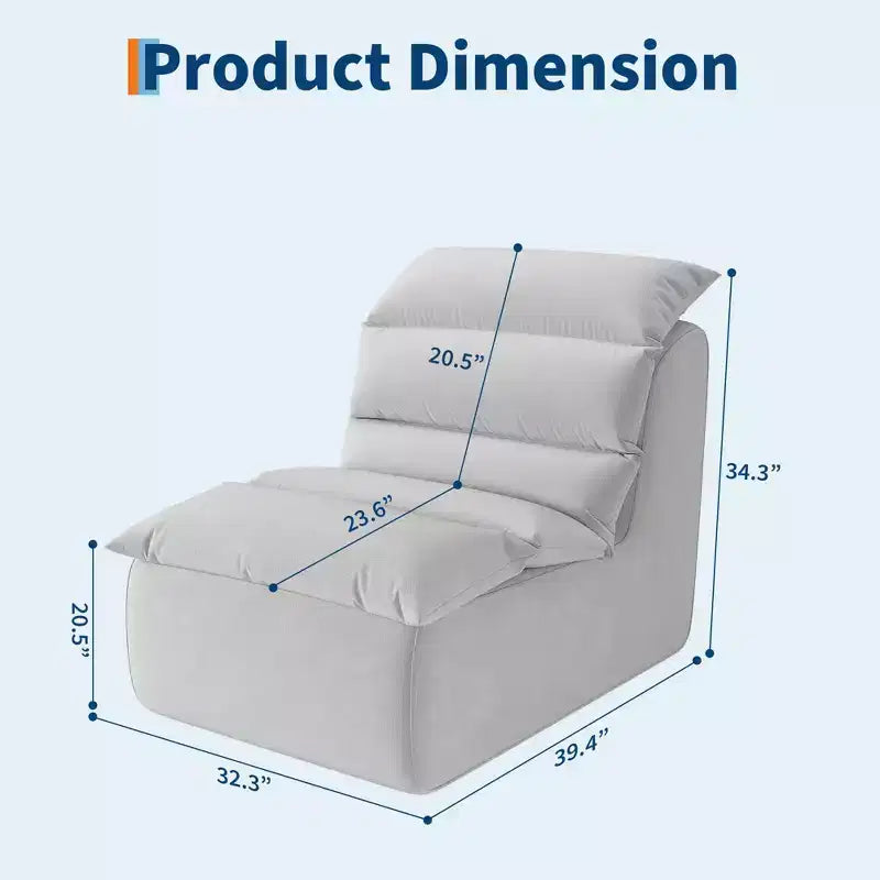 Beanbag Sofa - Ergonomic Design, Memory Foam, with Back Support, Non-slip Base, Comfortable and Relaxing, Suitable for Living Room, Bedroom Office.
