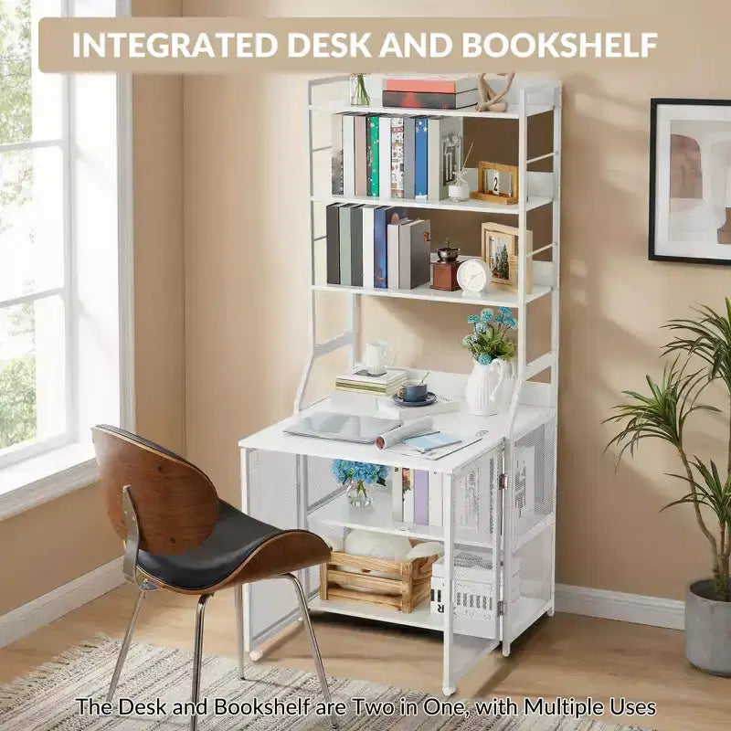 Bookshelf, Industrial Bookcase, Wooden Display Shelf with Metal Frame, Floorstanding Storage Shelving Unit for Bedroom, Living Room, Home Office