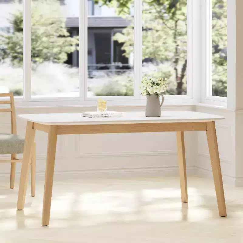 Wood Dining Table White Oak/Natural Oak