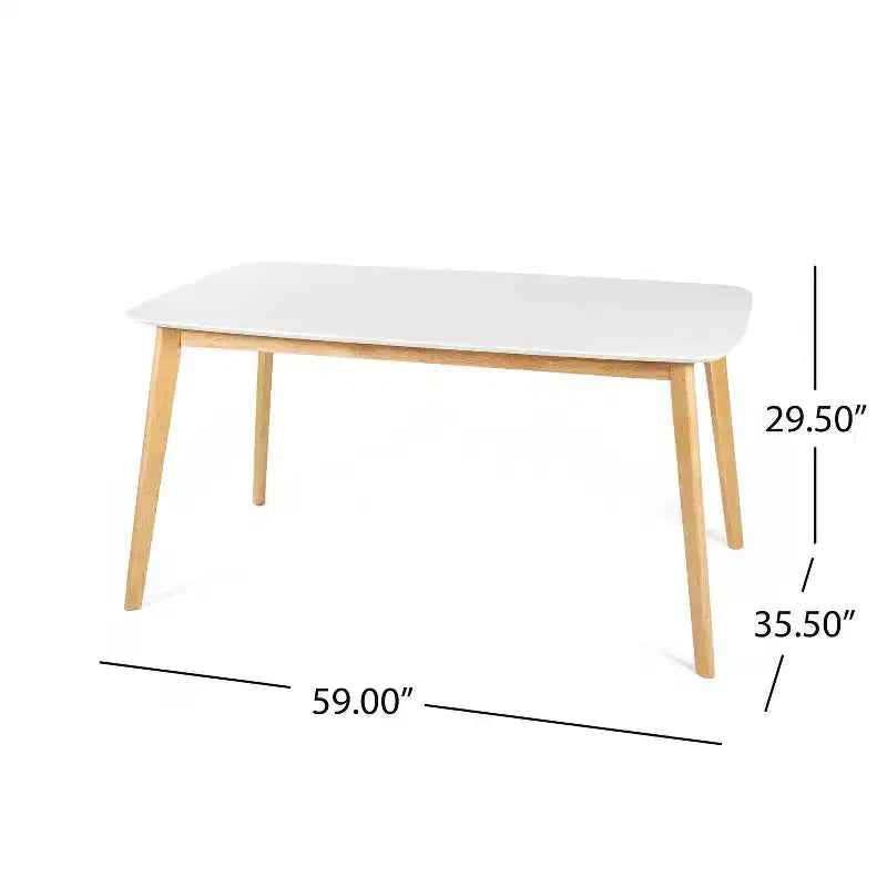 Wood Dining Table White Oak/Natural Oak