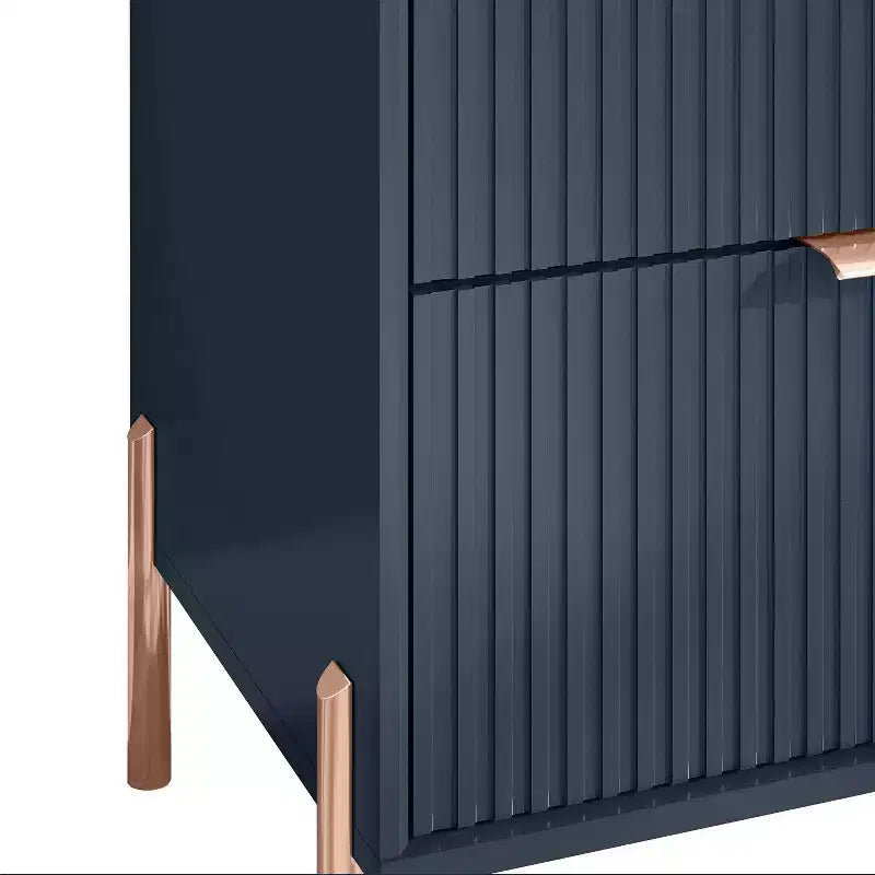 Set di 2 comodini moderni eleganti con 3 cassetti, blu navy