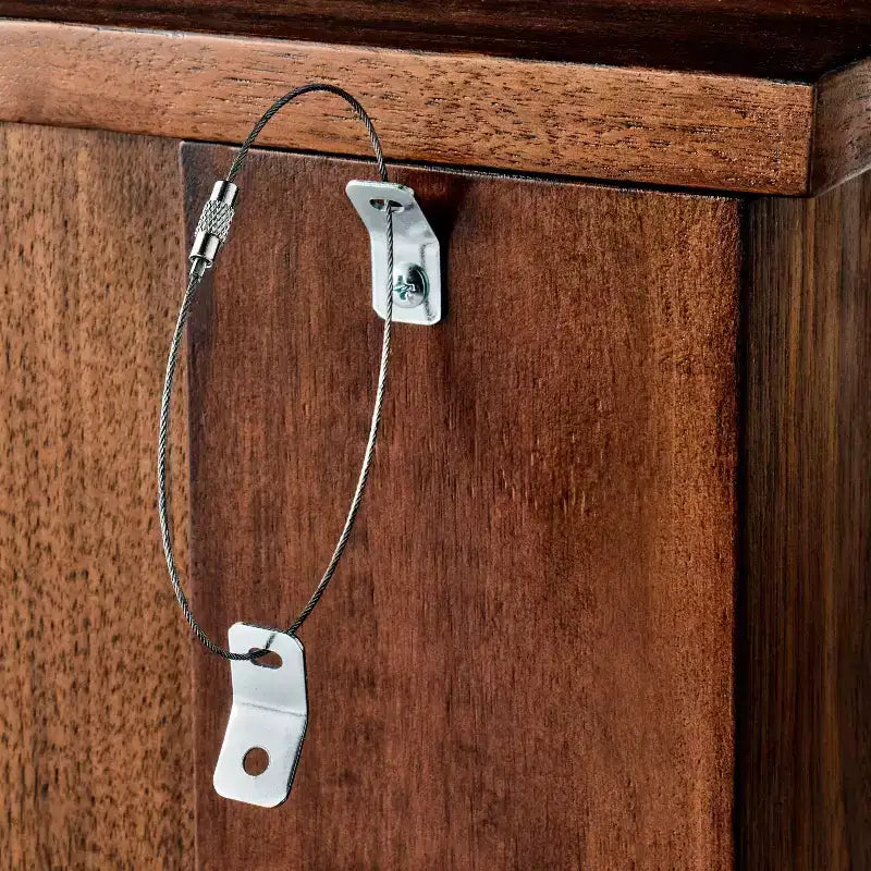 Two Door Cabinet Walnut Brown Wood Veneer