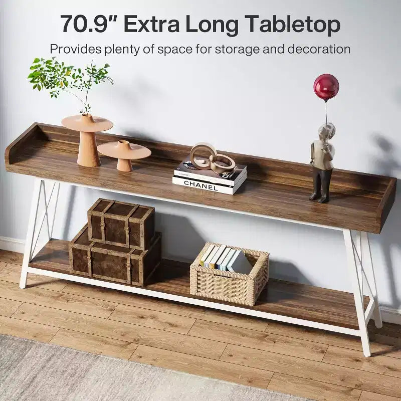 70.87 2-Tier Narrow Sofa Table