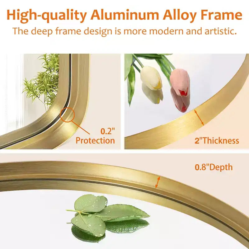 Wall Mounted Mirror Arched Metal Frame Full Length Mirror