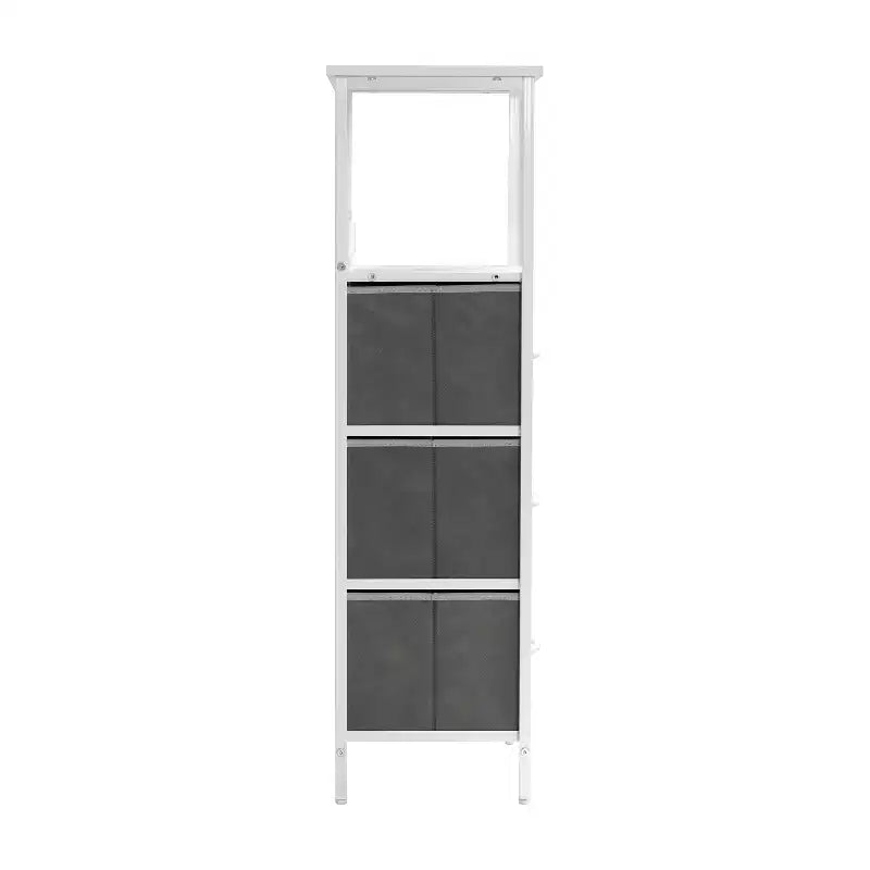 3 Drawer Nightstand with Charging Station, 2 USB Ports and 1 Outlet, Metal Frame, Engineered Wood Top, Drawers and Handles