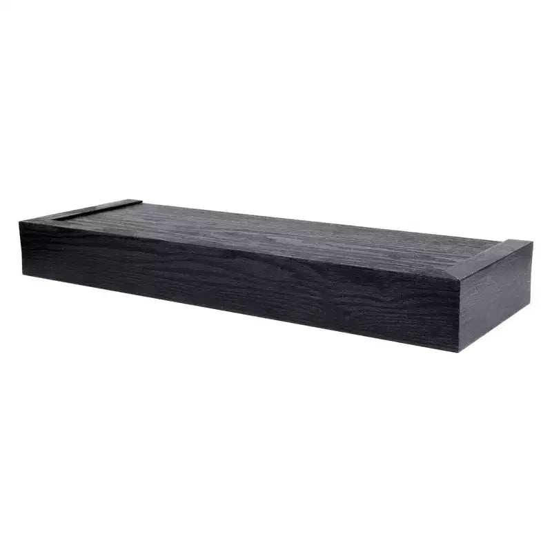 18 Inch Modern Floating Shelf Holds 15 lbs, 2 Pack, Black