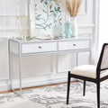 2 Drawer Mirrored Desk - Silver/Mirror