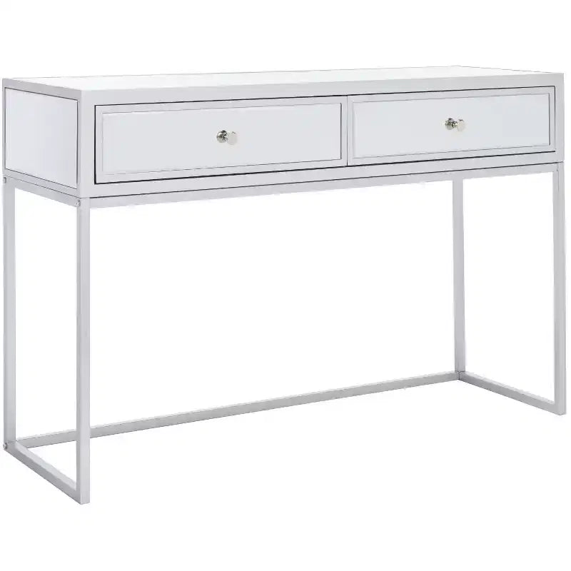 Scrivania a specchio con 2 cassetti - Argento/Specchio