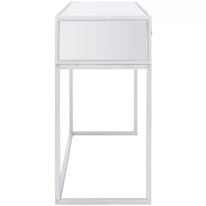 2 Drawer Mirrored Desk - Silver/Mirror